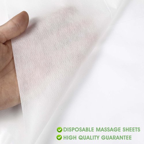 100 Pack 31.5" X 71" Disposable Massage Bed Cover White Non Woven Fabric Massage Bed Sheets Waterproof Breathable Massages Table Sheets for Spa, Beauty