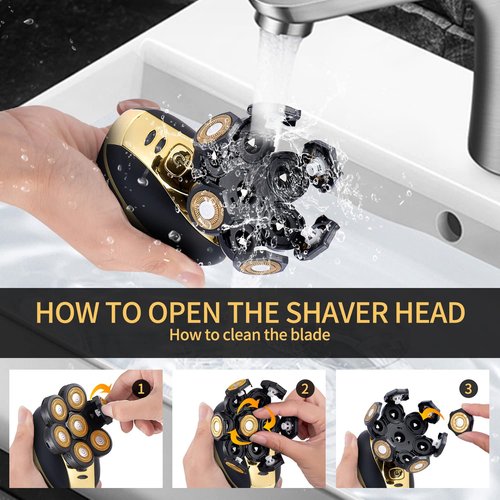 VOTMONI Head Shaver for Bald Men - Upgrade 7D Electric Razors, Multifunctional Hair Shaving Grooming Kit, Waterproof Wet & Dry