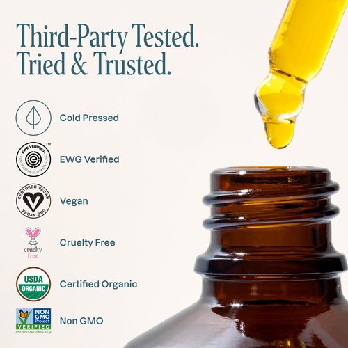 Cliganic Organic Rosehip Seed Oil for Face, 100% Pure | Natural Cold Pressed Unrefined Non-GMO | Carrier Oil for Skin, Hair & Nails (Packaging May Vary)