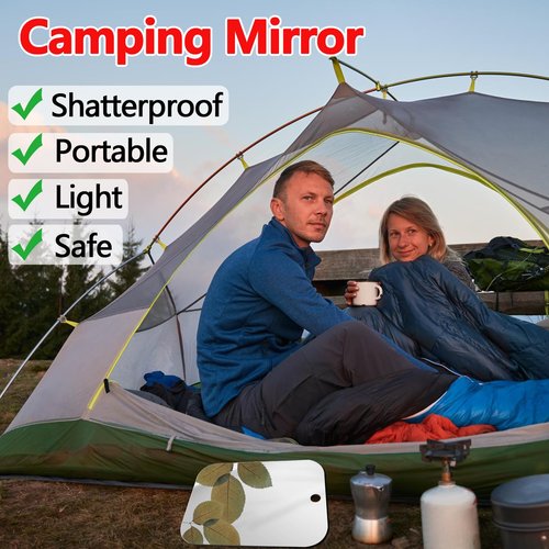 Shatterproof Shower Mirror Fogless for Shaving,(Larger 10.7x8 Inch) Anti Fog Shaving Mirror Holder NO-Drilling, No Fog Free Waterproof,Small Wall Mounted Bathroom Accessories Camping Hanging Men