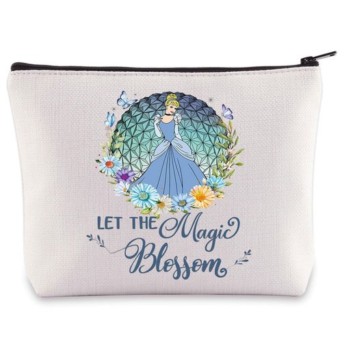 WZMPA Magical Princess Cosmetic Bag Movie Fans Gift Let The Magic Blossom Makeup Zipper Pouch Bag Fairy Tales Merchandise (Princess C -Blossom)