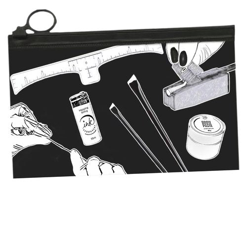 Eyebrow Mapping Kit with 30m White Mapping String, 15g White Brow Paste, 2 Eyebrow Brush Set, Microblading Pencil for Outlining, Pencil Shaper and Blades, 20 Brow Ruler Stencils + Instructions