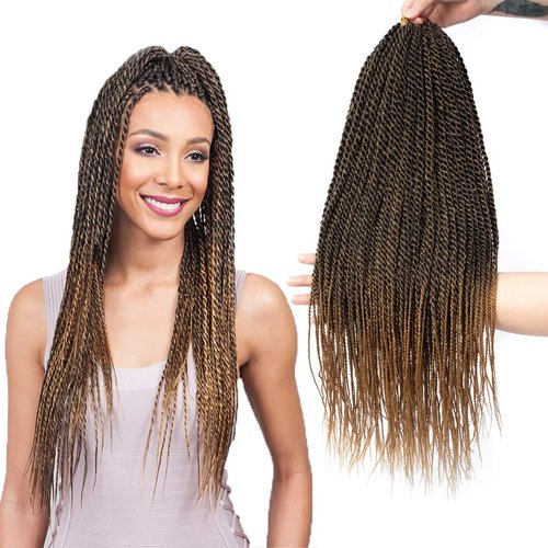 NAYOO Senegalese Twist Crochet Hair for Black Women - 22'' Twist Synthetic Braiding Hair Extensions 8 Packs 35 Stands/Pack Crochet Braids (T27, 22 Inch)