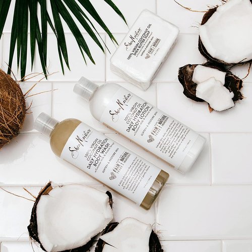 SheaMoisture Shea Butter Body Wash Bar Soap, Cleansing Skin Care to Soften & Restore, 100% Virgin Coconut Oil with Coconut Milk, Shea Butter & Acacia Senegal, 8 Oz Bar - 6 pack