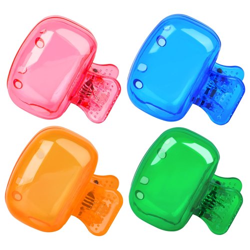 Hxezoc 4 Pack Travel Toothbrush Head Covers Toothbrush Protector Cap Brush Pod Case Protective Portable Plastic Clip for Household Travel, Bathroom, School, Camping, Business