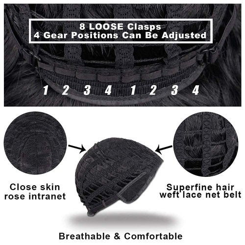andromeda 2 Pcs Black Wig + Pink Wig