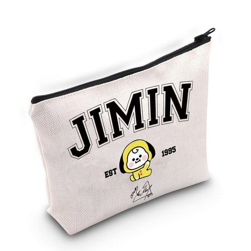 Singer Merch K-pop Characters Bag K-pop Team Gift for Army Singer Fan Gift B-T Inspired Zipper Pouch Bag (Jimin bag)