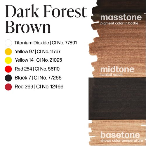 Perma Blend - Dark Forest Brown - Microblading Ink for Permanent Eyeliner - Professional Tattoo Ink - Neutral Cool Dark Brown Tattoo Ink Makeup - Vegan (0.5 oz)