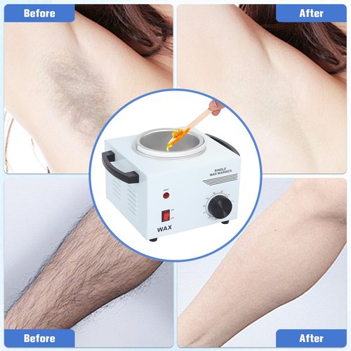Wax Warmer for Hair Removal with Adjustable Temperature Set, Portable Professional Wax Heater for Spa and Salon,Body with 200pcs Wax Sticks (Single Pot)