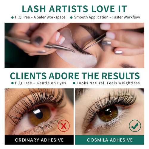 COSMILA Pro Eyelash Extension Glue – HQ Free – 99.8% Japan Monomer, Ultra-Stable – All-Climate, Sensitive-Friendly, Extra Strong – <0.5s Fast Drying, 8 Weeks Retention – for Lash Technicians – 5ml