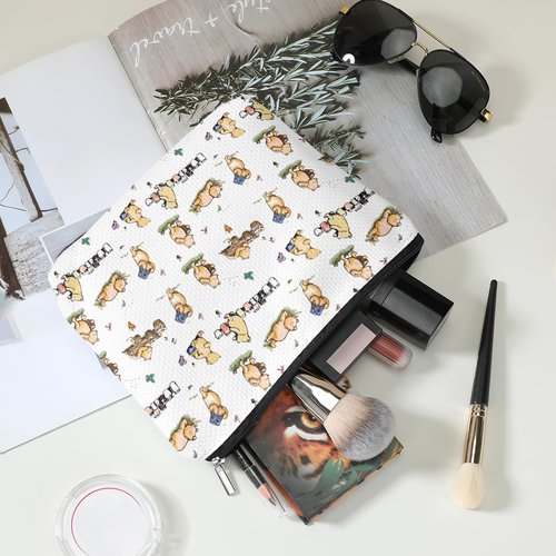 Cartoon Bear Inspirational Cute Makeup Bag Bear Inspired by Classic Gifts Pooh Bear Travel Pouch Cosmetic bag for Pooh Loving Women for birthday Party Favors Gift Zipper Toiletry Bag 03