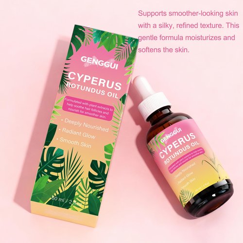 Cyperus Rotundus Oil for Hair Removal - Natural Hair Inhibitor Serum, Slows & Reduces Regrowth for Face & Body, Soothing Plant-Based Formula (1)
