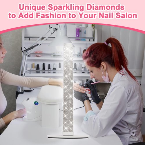 JIUYONG Upgraded Half Moon Light with Phone Holder, 29in Foldable Half Moon Light for Nail Desk, Nail Table Lamp with Stepless Dimming & Color Temperature (Large-29In)