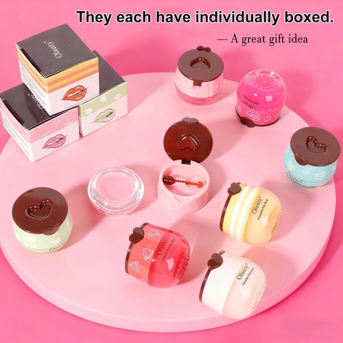 9 PCS Bee Lip Balm Honey Pot, Honey Lip Balm Bulk, Moisturising Sleep Lip Mask Overnight with Sticks, Exfoliating Prevention Dry and Crack Lip Scrubs,Reduce Lip Lines