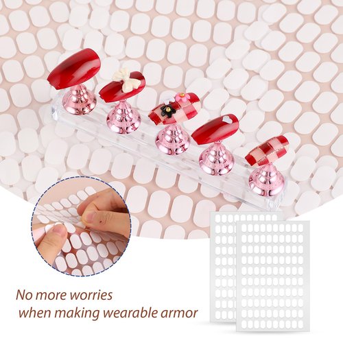 600 Pcs False Tip Double Sided Adhesive Tapes for Nail Art Holder Pre-cut Display Strips