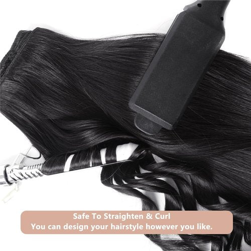 Clip In Hair Extensions Real Human Hair 12Inch 120g 100% Remy Human Hair Extensions Clip Ins Invisible Seamless Straight Human Hair Clip In Extensions 7pcs Double Weft Natural Black