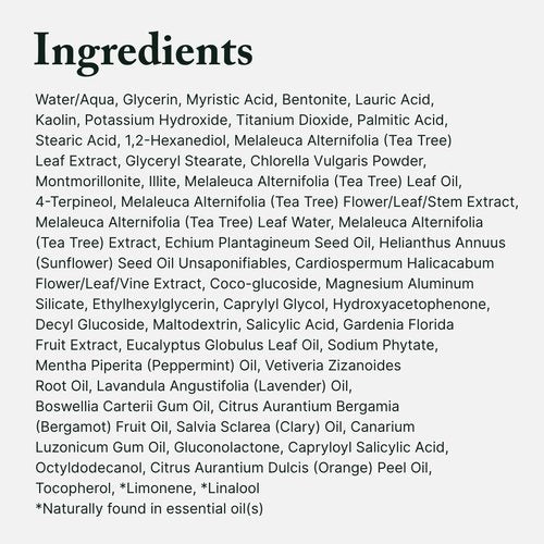 AROMATICA Super Tea Tree Clay Mask Cleanser, Blackhead Remover & Pore Minimizer for Face, Korean Face Wash with Tea Tree Oil, 2 In 1 Acne Skin Care Clay Mask & Cleanser, Oil control (5.0 fl oz)