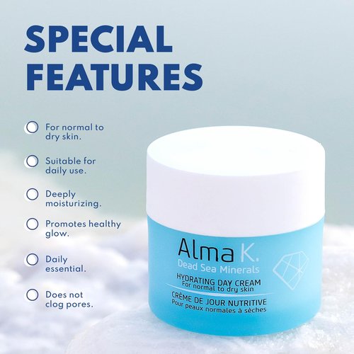 ALMA K Hydrating Day Cream - Day Face Cream for Normal to Dry Skin - Daily Face Moisturizer - Facial Moisturizer with Olive and Avocado Oils - 1.7 oz
