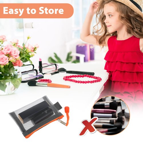 Amabro 5 pcs Mini Zipper Mesh Bags, 4.13‘’×2.95‘’ Cosmetic Bags Coin Purse Key Holder bags Travel Storage Pouch Makeup Purse Accessories for Lipstick, Cash, Earphone, Credit Card (Five Colors)