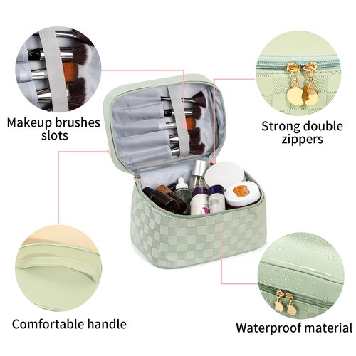 jiffordwind Makeup Bags set of 4 Waterproof Leather Portable Travel Cosmetic Bag Multifunction Organizer Storage for Makeup Brushes, Toiletries and Accessories Toiletry set for Women