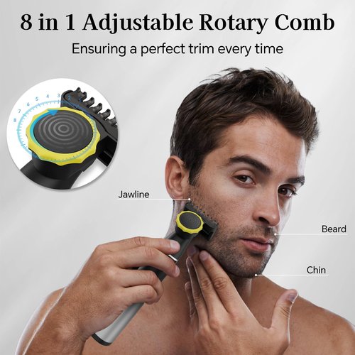 Nose Hair Trimmer for Men, 2025 Professiona Painless USB Rechargeable Eyebrow Trimmer, Waterproof Ear and Nose Hair Trimmer for Men Women, Facial Hair Remover with Adjustable Comb, Dual Edge Blades