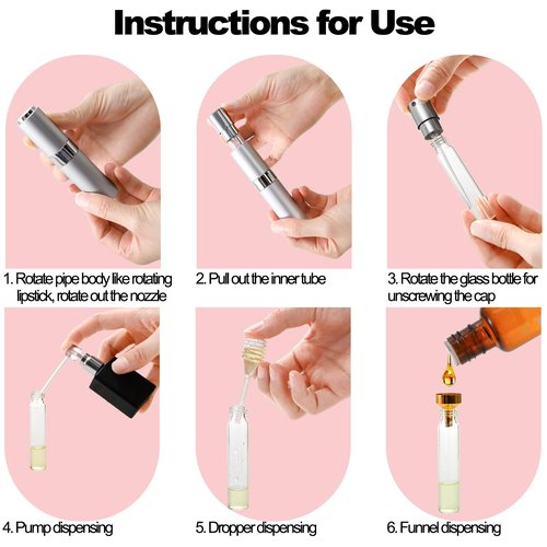 Foraineam 8 Pack Mini Perfume Atomizer, 8ml Refillable Travel Perfume Spray Bottle, Portable Fragrance Sprayer Bottles for Travel and Outgoing