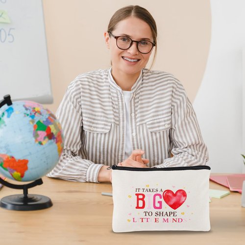 8 Pcs Valentines Teacher Appreciation Gifts - Cute Makeup Bag Gift Ideas for Teacher