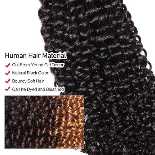 VIPbeauty Burmese Curly Human Hair Bundles One Curly Bundles Human Hair 100% Unprocessed Burmese Raw Hair Extension Natural Color Spiral Hair Weft Extensions Quick Weave Bundle 16 Inch