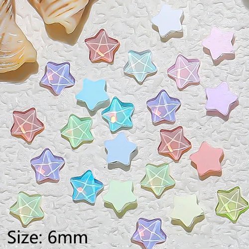 50pcs Star Nail Charms and Gems Stars Nail Rhinestones Nail Gems Cute Star Charms for Nails Design Rhinestones for Nails Charms 3D Nail Art Charms Nail Crystals Nail Diamonds Nail Jewels for Nail Art
