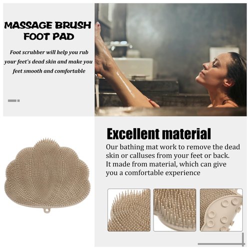 Angoily Wall-Mounted Back Scrubber for Shower Hands-Free Exfoliating Body and Foot Scrubber with Non-Slip Suction Cups TPE Material 11.8X10 Inches