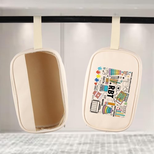 PWHAOO Registered Behavior Technician Cosmetic Bag Behavior Tech Makeup Bag Behavior Analyst Gift (HAPPY RBT BAG)