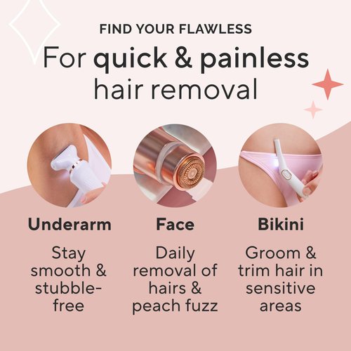 Finishing Touch Flawless Legs, Electric Razor for Women, Pivoting Head Leg Hair Remover with LED Light for Instant and Painless Leg Hair Removal