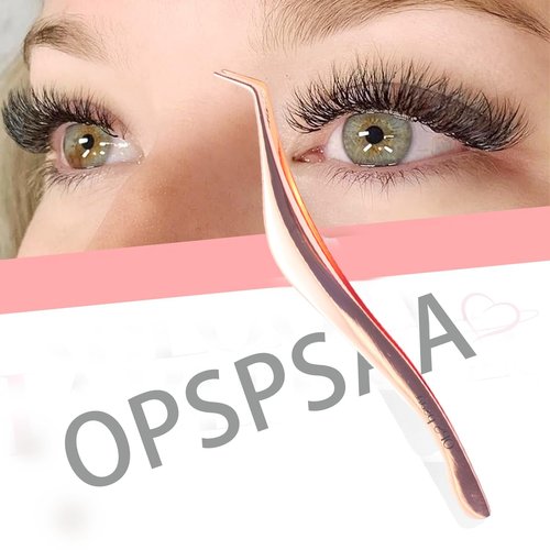 Stainless Steel Eyelash Applicator Tool – Curved Lash Tweezers for Easy Eyelash Extension Application and Removal