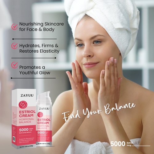 Radiance & Balance Skincare Duo for Mature Skin: Vitamin C Face Serum + Botanical Estriol Cream – Hydrating, Firming & Age-Defying Skincare Set for Women