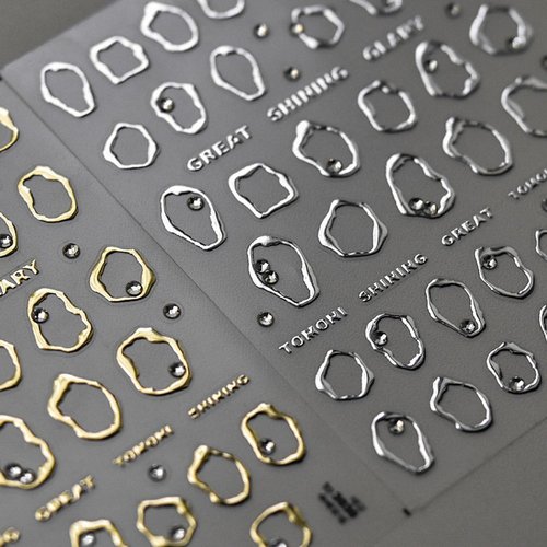 2 Sheets French Tip Nail Stickers Silver Golden French Nails Stickers Nail Decorations Decals 3D Self-Adhesive Line Designs Manicure Sticker Supplies for Women DIY Nails Art Accessories