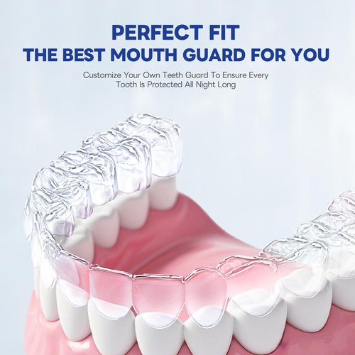 REROIO Mouth Guard for Grinding Teeth at Night, Teeth Grinding Mouth Guard for Sleeping, Perfect fit Night Guards for Teeth Grinding, 2 Size Mouthguard Available for Adults