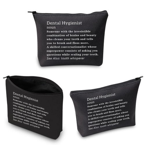 BDPWSS Dental Hygienist Makeup Bag Dental Assistant Graduation Gift Dental Hygienist Appreciation Gift New Dentist Gift Funny Dental Bag (DH definition bl2)