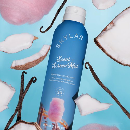 Skylar Sunscreen Mist, Broad Spectrum SPF 30, Water Resistant 80 Min, Vegan, Cruelty-free, Hypoallergenic, Safe for Sensitive Skin- Boardwalk Delight, 5oz