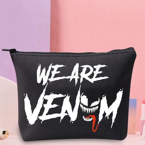 BWWKTOP Spider Hero Cosmetic Makeup Bag Villain Movie Fans Gift We Are Venom Makeup Zipper Pouch Bag (WE ARE VENOM)
