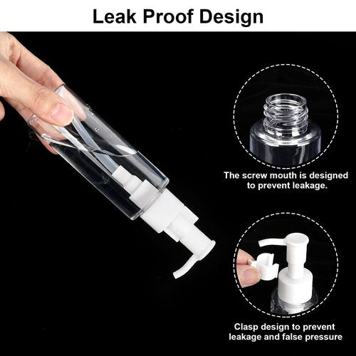 Cosywell Empty Plastic Pump Bottles Dispenser TSA Approved 3.4oz 4 Pack Portable Empty Refillable Container Clear Plastic Lotion Pump Dispenser Bottle for Facial Cleansing Oil Shampoo Shower Gel
