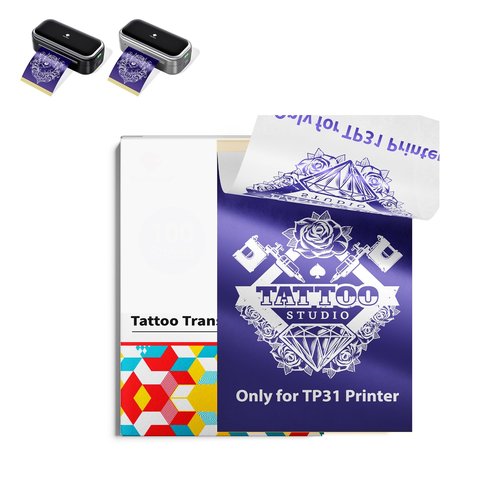 Phomemo Tattoo Stencil Paper 3.15" x 5.24" for TP31 Mini Tattoo Printer, 100 Tattoo Transfer Paper for Beginners/Enthusiast/Artists