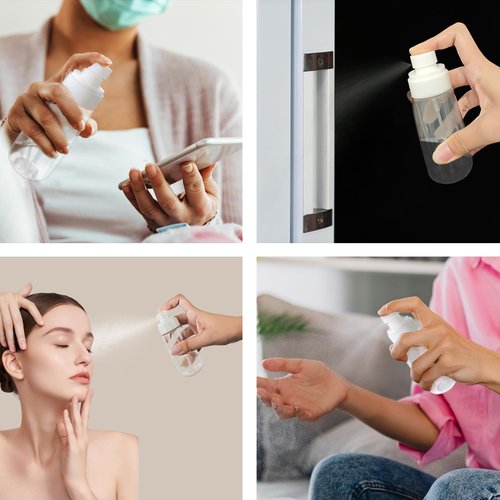 YOLCAR Travel Size Spray Bottle, 100ml Clear Plastic for Beauty Essentials, Leak-Proof Design for Home and Travel Use