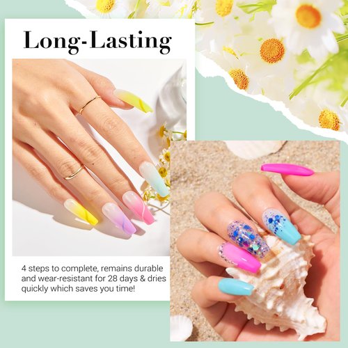 AZUREBEAUTY 170Pcs Dip Powder Nail Kit, 36 Color Neon Bright Blue Yellow with Dipping Powder Base/top Coat Activator Liquid Set & Removel Kit for French Nail Art Salon DIY Home