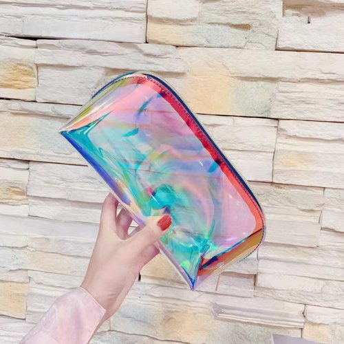 Fexdesire Dazzle clear makeup bags，travel and daily travel Holographic makeup bag women