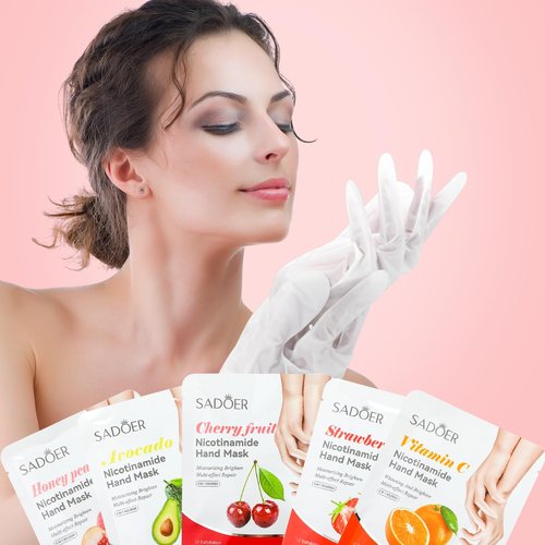 Swiffen 48 Pcs Fruits Beauty Hand Mask Bulk Hydrating Hand Moisturizing Gloves Mask for Spa Kit Skincare Gift Beauty Kits for Women