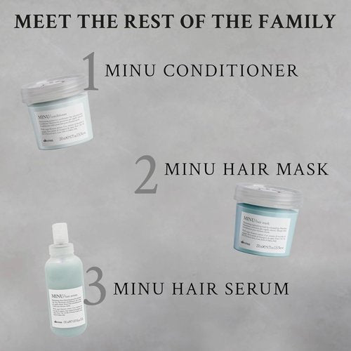 Davines MINU Protective Shampoo & Conditioner for Color Treated Hair, Adds Shine, Detangles, Keeps Hiar Bright & Shiny, Color Retention, Travel Set