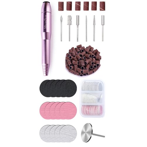 MelodySusie Portable Electric Nail Drill with 60 Pcs Replacement Sandpaper Discs