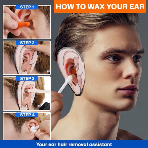 Wokaar 2-in-1 Ear & Nose Waxing Kit for Men & Women | 100g Hair Removal Wax + 99pc | 20 Applicators, 10 Nasal Sticks, 15 Wipes & 20 Earplugs | No Microwave Needed | Nose Wax Kit, Ear Hair Remover