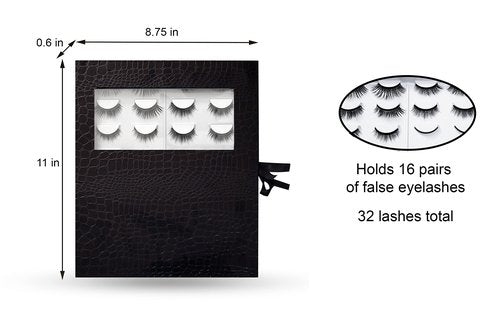 Coiffure Extensions 16 Pair Portable Magnetic Eyelash Storage Book | Eyelash Organizer Holder Case | Eyelash Travel Holder | Eyelashes Organizer Holding Case | False Eyelashes Storage