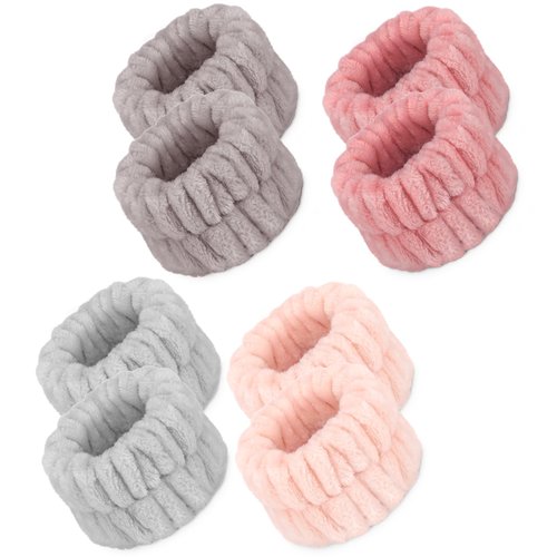 8 Pcs Spa Wrist Bands - Absorbent Microfiber Wristbands for Bathing, Prevent Water Spilling Down Your Arms